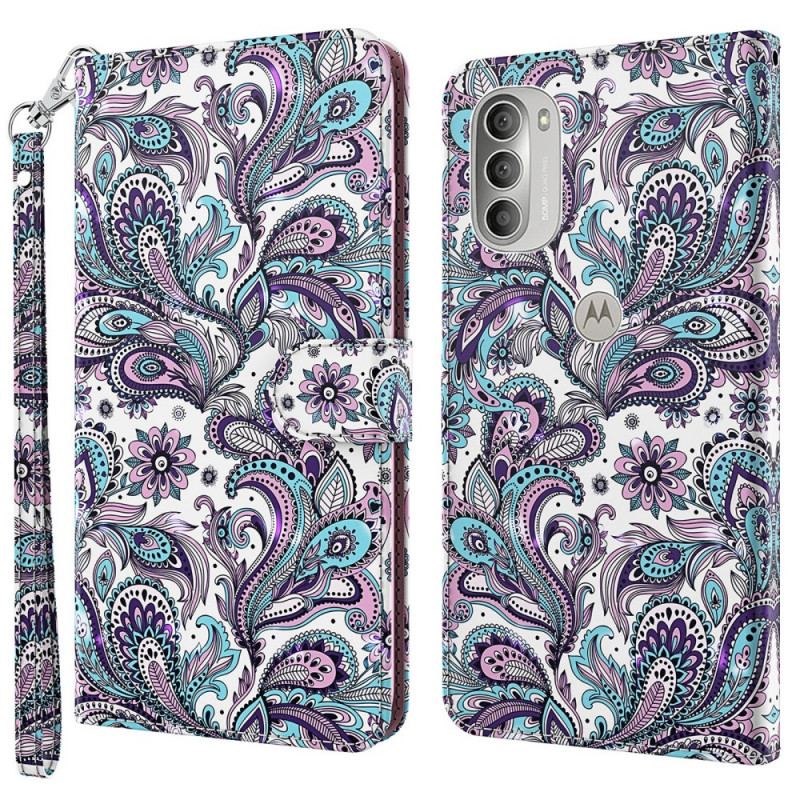 Læder Cover Moto G51 5G Paisley