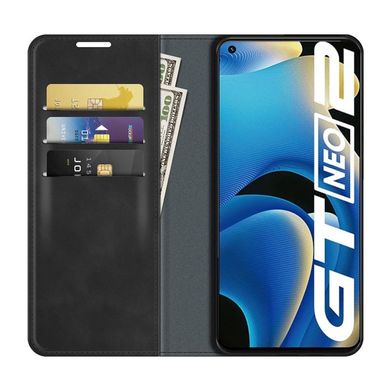 Cover Realme GT Neo 3T / Neo 2 Flip Cover Silkeblødt Lædereffekt