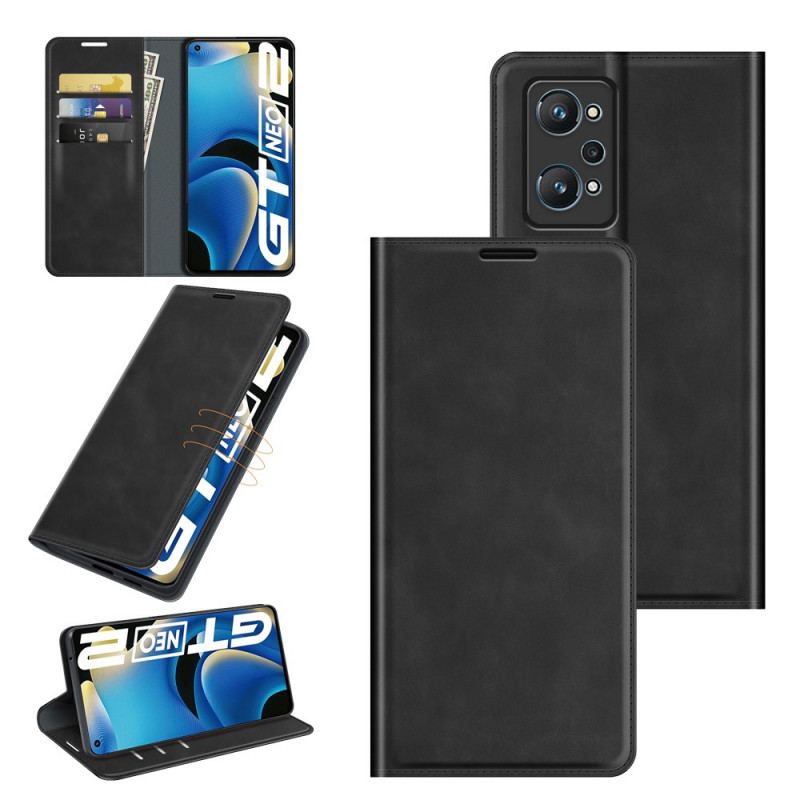 Cover Realme GT Neo 3T / Neo 2 Flip Cover Silkeblødt Lædereffekt