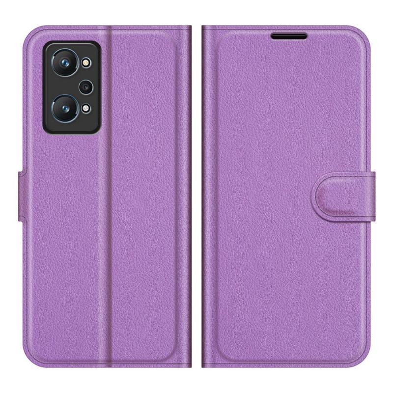 Flip Cover Realme GT Neo 3T / Neo 2 Klassisk Litchi-effekt