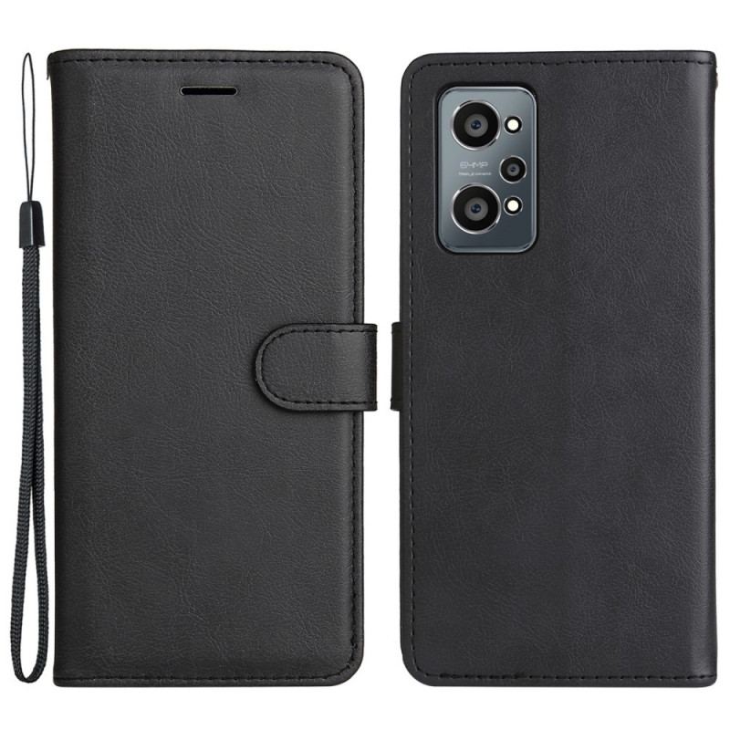 Flip Cover Realme GT Neo 3T / Neo 2 Med Snor Strappy Lædereffekt