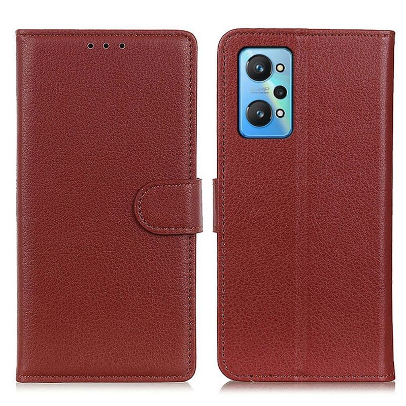 Flip Cover Realme GT Neo 3T / Neo 2 Traditionelt Litchi