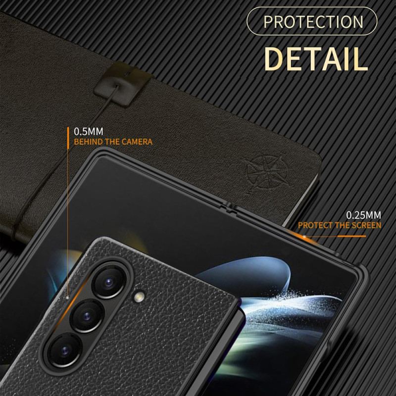 Cover Samsung Galaxy Z Fold 6 Litchi Imiteret Læder