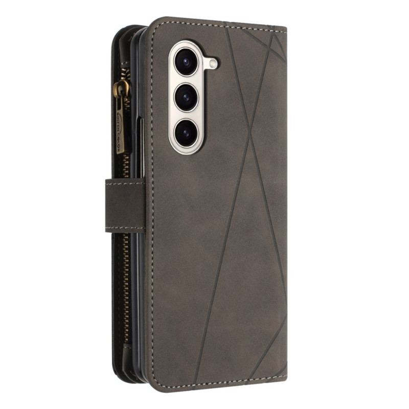 Læder Cover Samsung Galaxy Z Fold 6 Telefon Etui Binfen Color Geometry Wallet