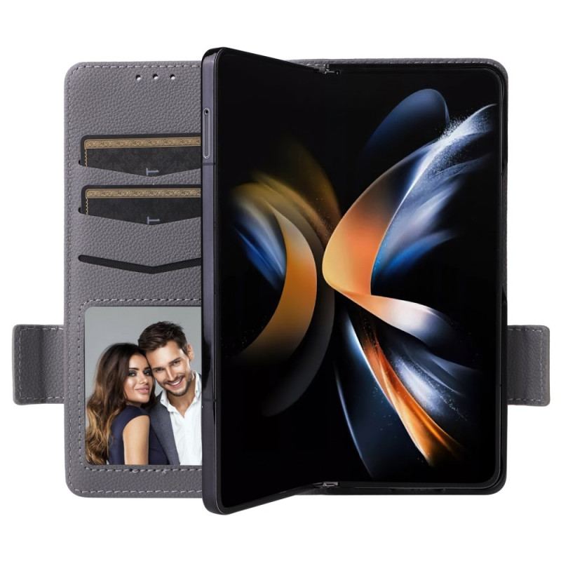 Læder Cover Samsung Galaxy Z Fold 6 Telefon Etui Dobbeltspænde Og Rem