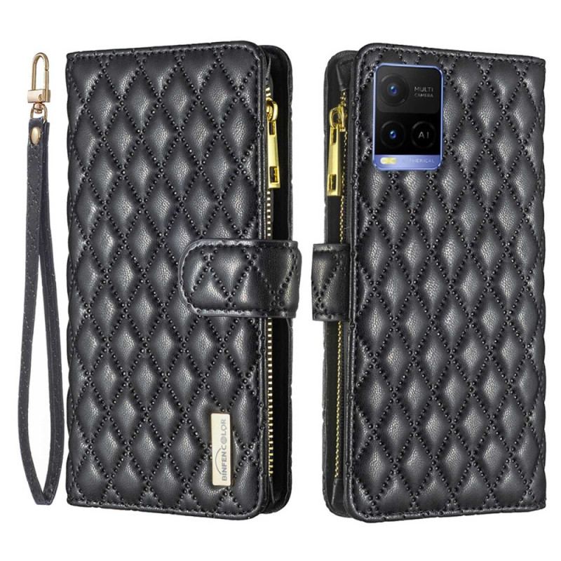 Flip Cover Vivo Y21 Binfen Farvestil Quiltet