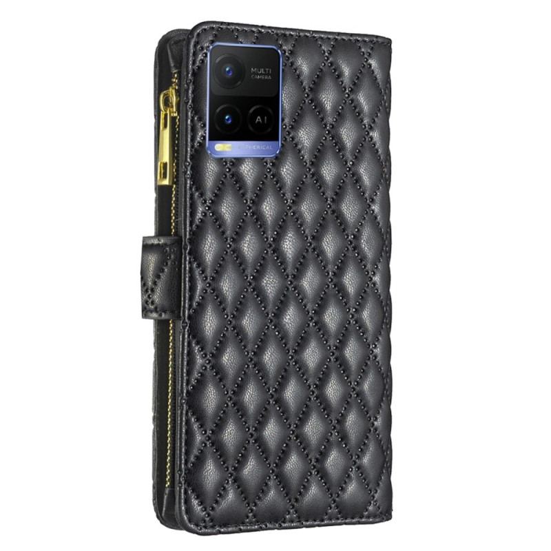 Flip Cover Vivo Y21 Binfen Farvestil Quiltet