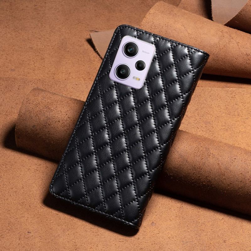 Cover Xiaomi Redmi Note 12 Pro Flip Cover Quiltet Binfen Farve