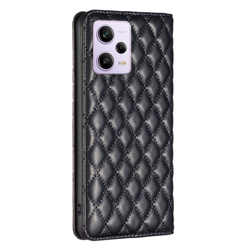 Cover Xiaomi Redmi Note 12 Pro Flip Cover Quiltet Binfen Farve