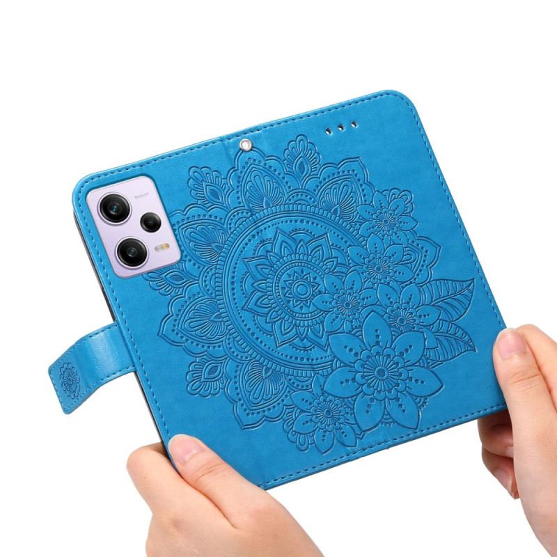 Flip Cover Xiaomi Redmi Note 12 Pro Med Snor Rem Blomster Mandala