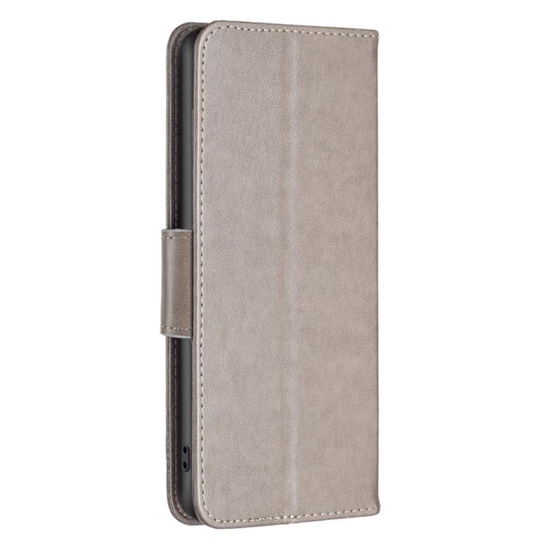 Flip Cover Xiaomi Redmi Note 12 Pro Med Snor Sommerfugle Trykt Strappy