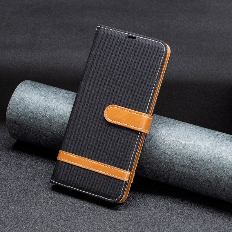 Læder Cover Xiaomi Redmi Note 12 Pro Med Snor Stof- Og Lædereffektrem