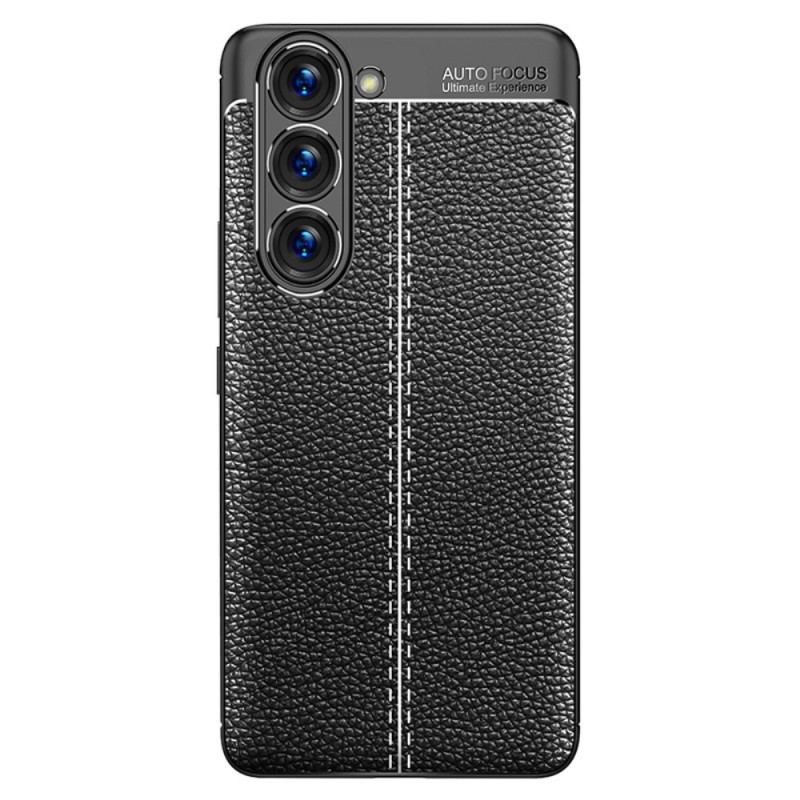 Cover Samsung Galaxy S23 5G Dobbelt Linje Litchi Læder Effekt