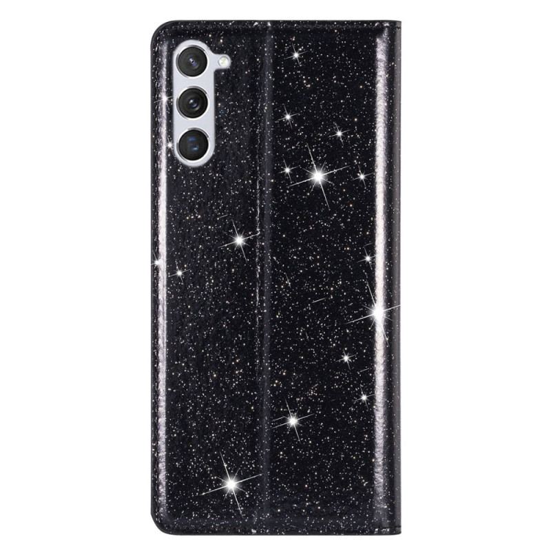 Cover Samsung Galaxy S23 5G Flip Cover Sequin Stil