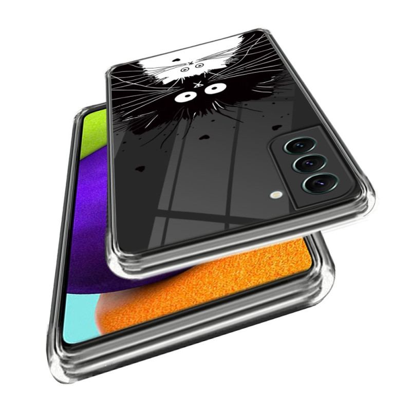 Cover Samsung Galaxy S23 5G Gennemsigtig Hvid Kat Sort Kat