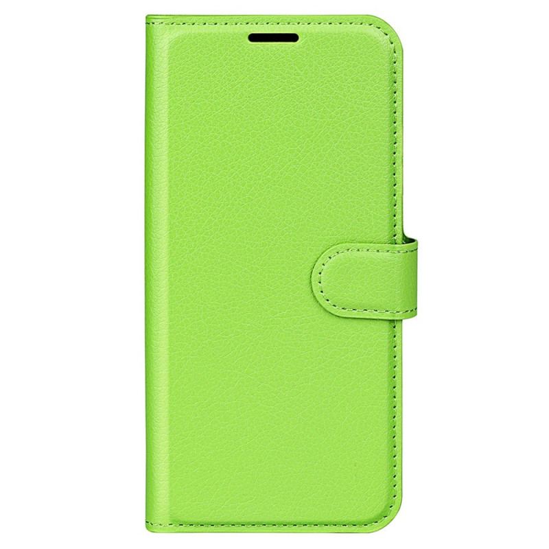 Flip Cover Samsung Galaxy S23 5G Klassisk Litchi-lædereffekt