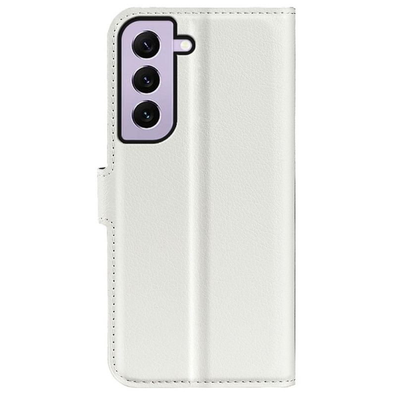 Flip Cover Samsung Galaxy S23 5G Klassisk Litchi-lædereffekt