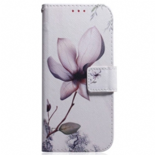 Flip Cover Samsung Galaxy S23 5G Lyserød Blomst