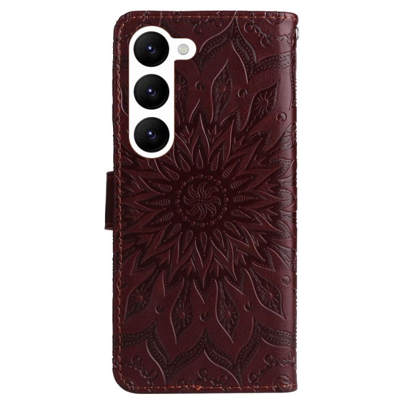 Flip Cover Samsung Galaxy S23 5G Mandala Sun Med Snor