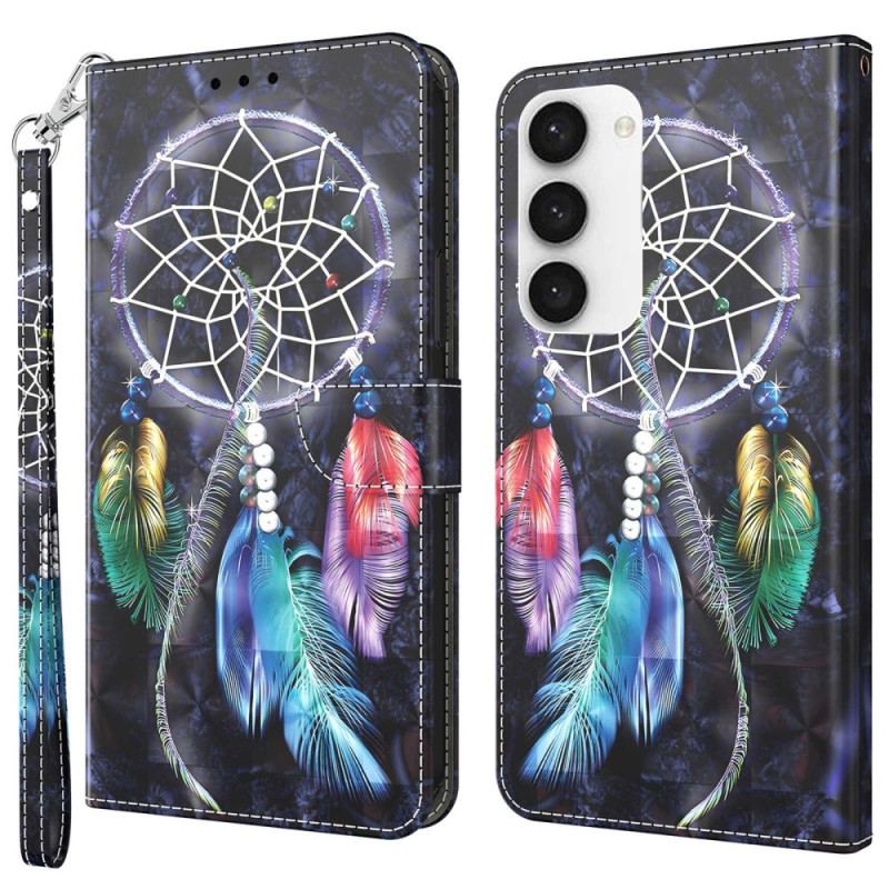 Flip Cover Samsung Galaxy S23 5G Med Snor Strap Dream Catcher