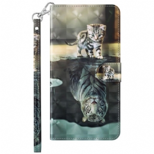 Flip Cover Samsung Galaxy S23 5G Med Snor Strappy Kitten Dream