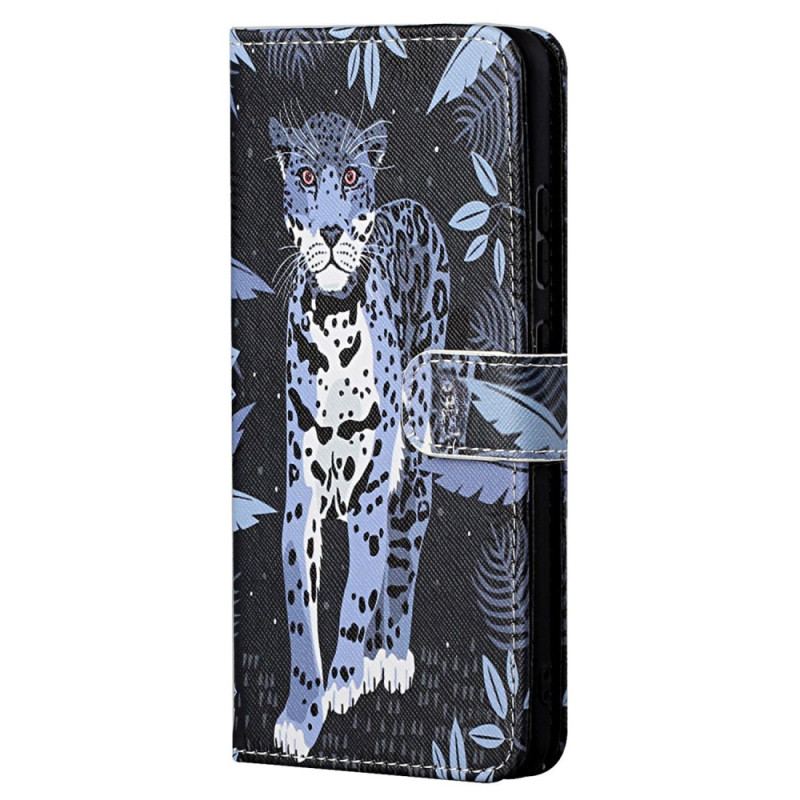 Flip Cover Samsung Galaxy S23 5G Med Snor Strappy Leopard