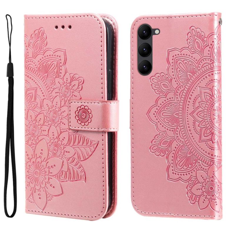 Flip Cover Samsung Galaxy S23 5G Med Snor Strappy Mandala