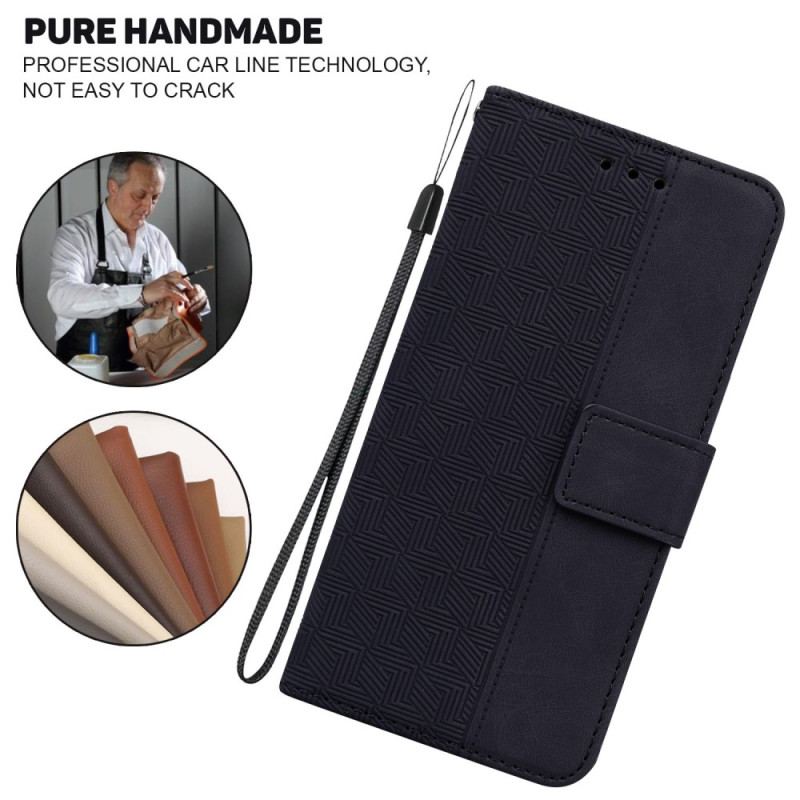 Flip Cover Samsung Galaxy S23 5G Med Snor Strappy Mønster