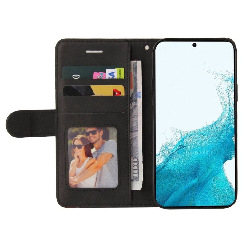 Flip Cover Samsung Galaxy S23 5G Med Snor Tofarvet Rem