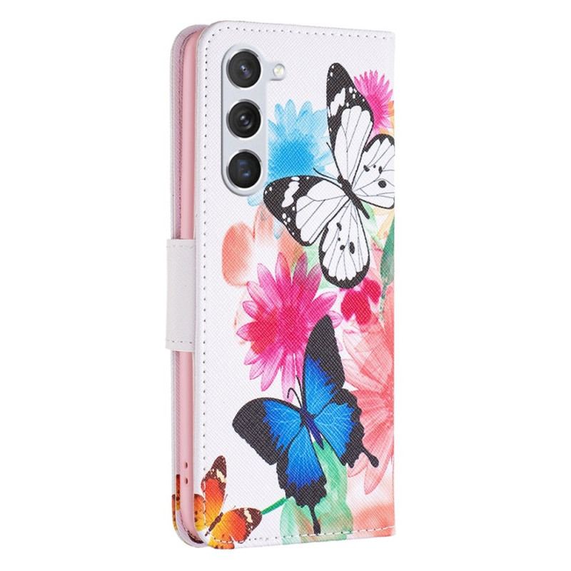 Flip Cover Samsung Galaxy S23 5G Sommerfugle