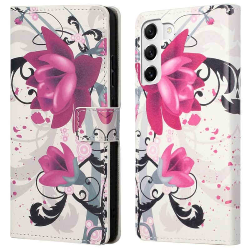 Flip Cover Samsung Galaxy S23 5G Tropiske Blomster