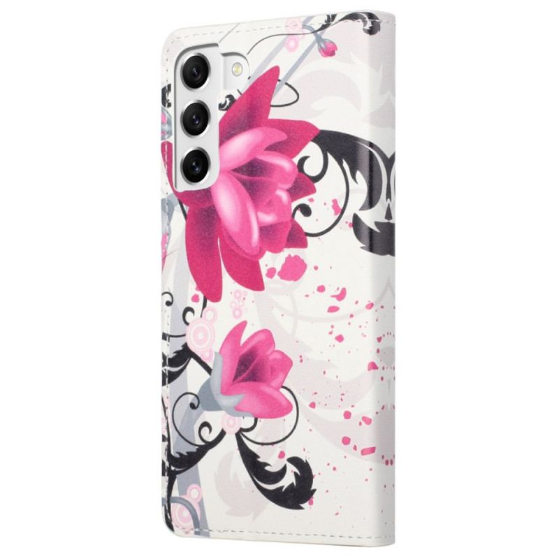 Flip Cover Samsung Galaxy S23 5G Tropiske Blomster