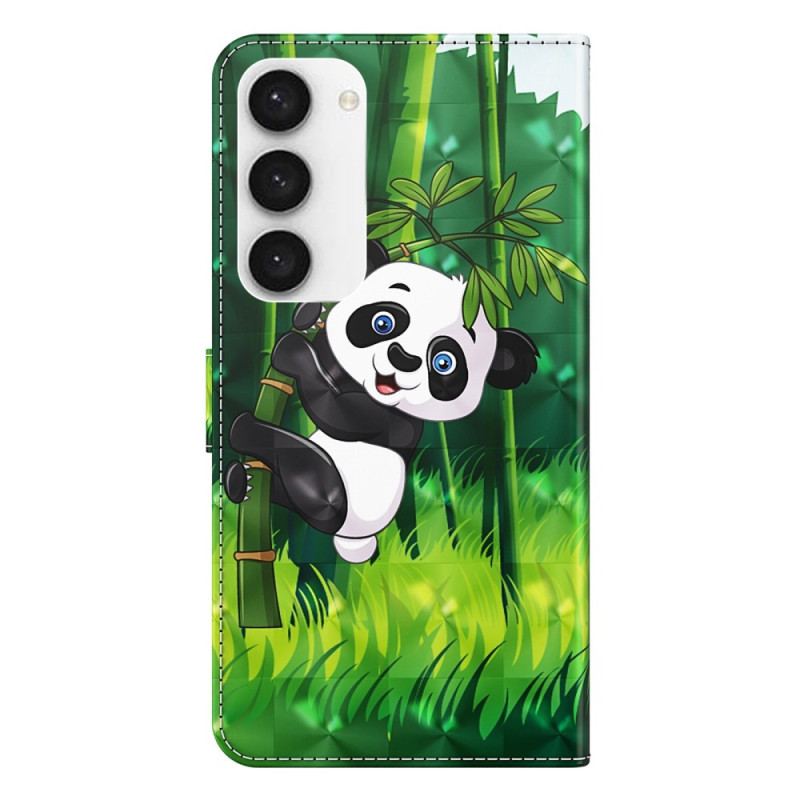 Læder Cover Samsung Galaxy S23 5G Panda Bambus