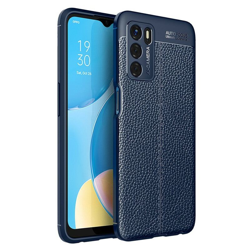 Cover Oppo A16 / A16s Lædereffekt Litchi Dobbelt Linje