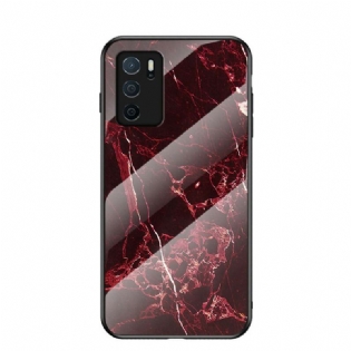 Cover Oppo A16 / A16s Marmorfarver Hærdet Glas