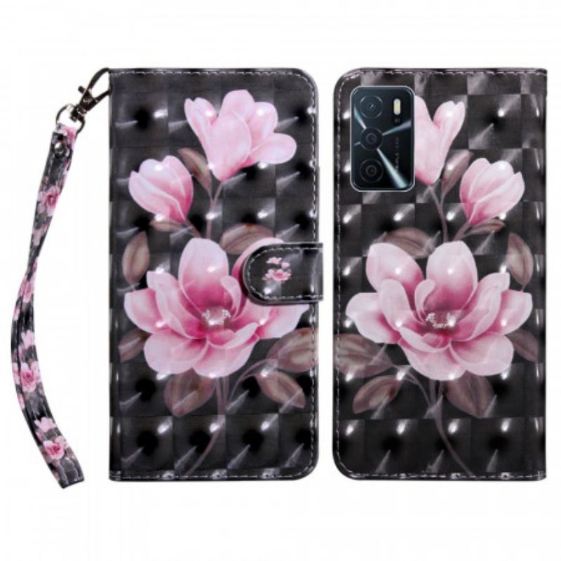 Læder Cover Oppo A16 / A16s Blomstre Blomster