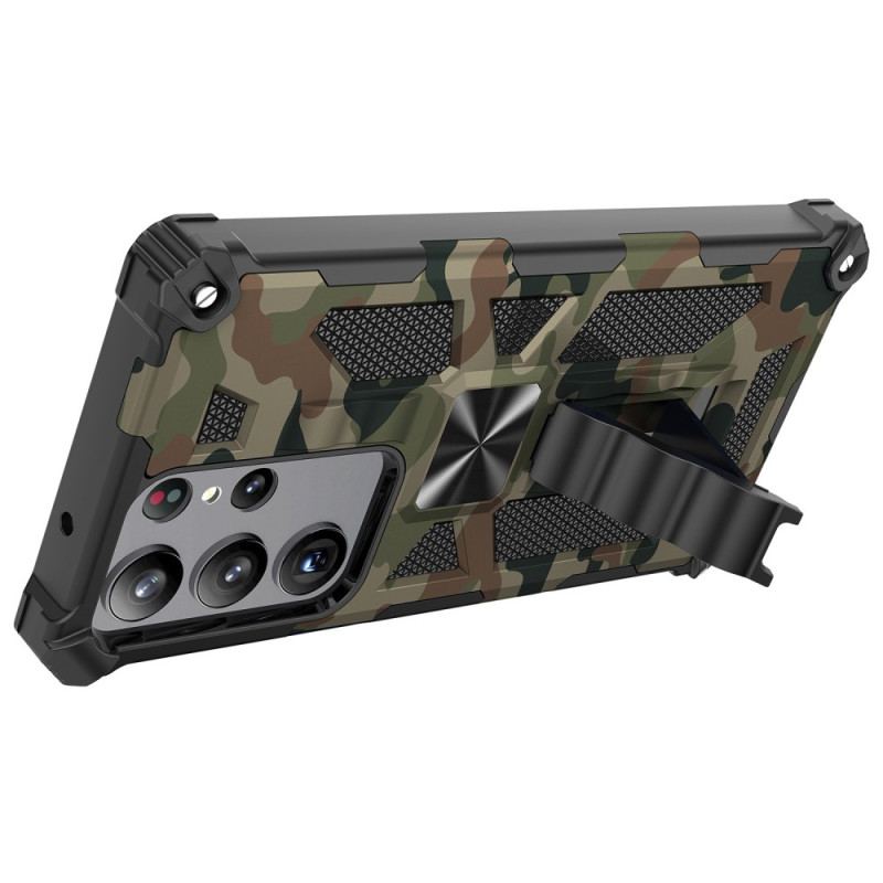 Cover Samsung Galaxy S23 Ultra 5G Camouflage Aftagelig Støtte