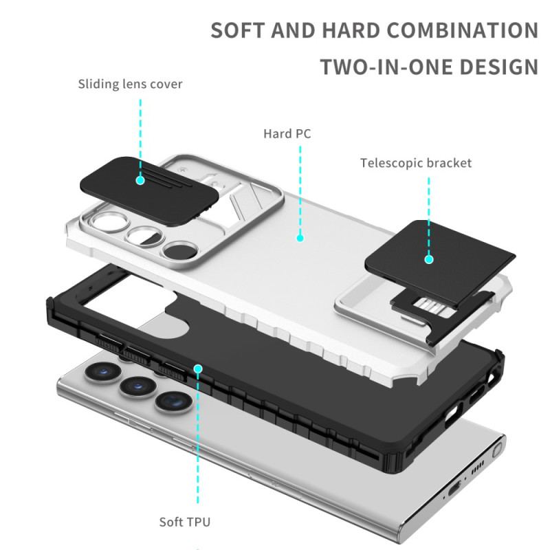 Cover Samsung Galaxy S23 Ultra 5G Kameradæksel Med Stativ