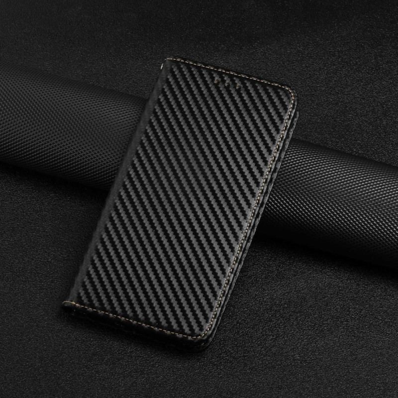 Cover Samsung Galaxy S23 Ultra 5G Med Snor Flip Cover Strappy Carbon Fiber Style