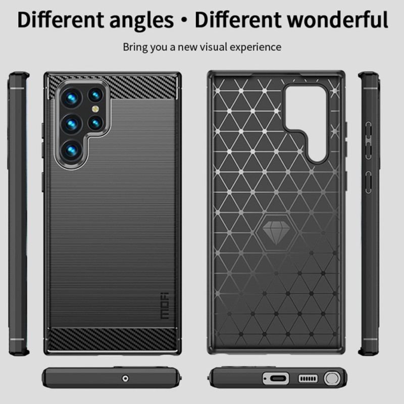 Cover Samsung Galaxy S23 Ultra 5G Mofi Børstet Kulfiber