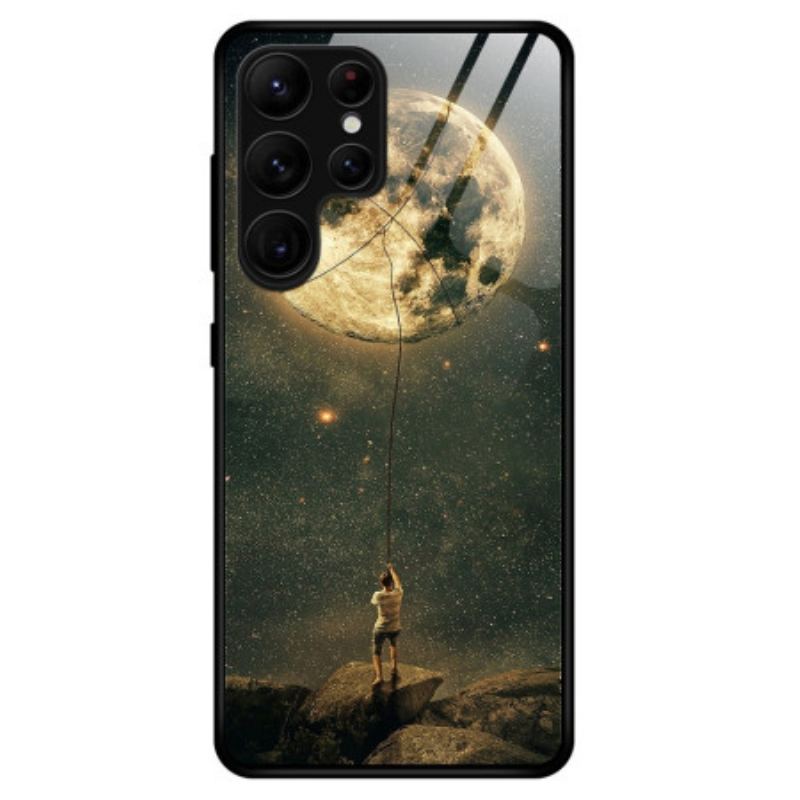 Cover Samsung Galaxy S23 Ultra 5G Moon Man Hærdet Glas