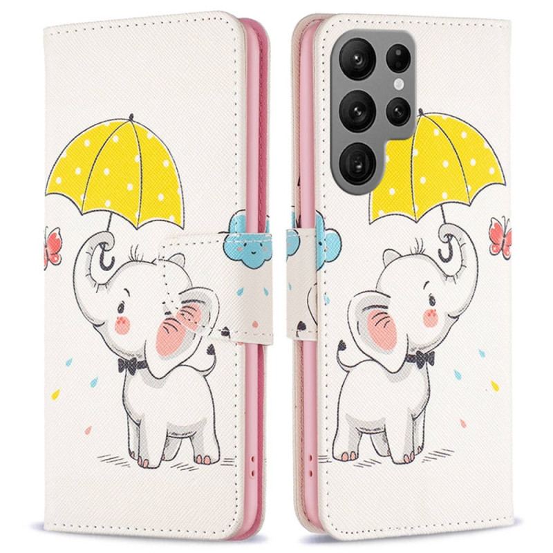 Flip Cover Samsung Galaxy S23 Ultra 5G Baby Elefant