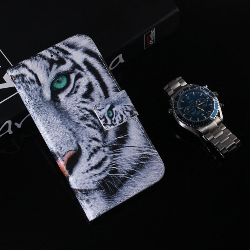 Flip Cover Samsung Galaxy S23 Ultra 5G Hvid Tiger