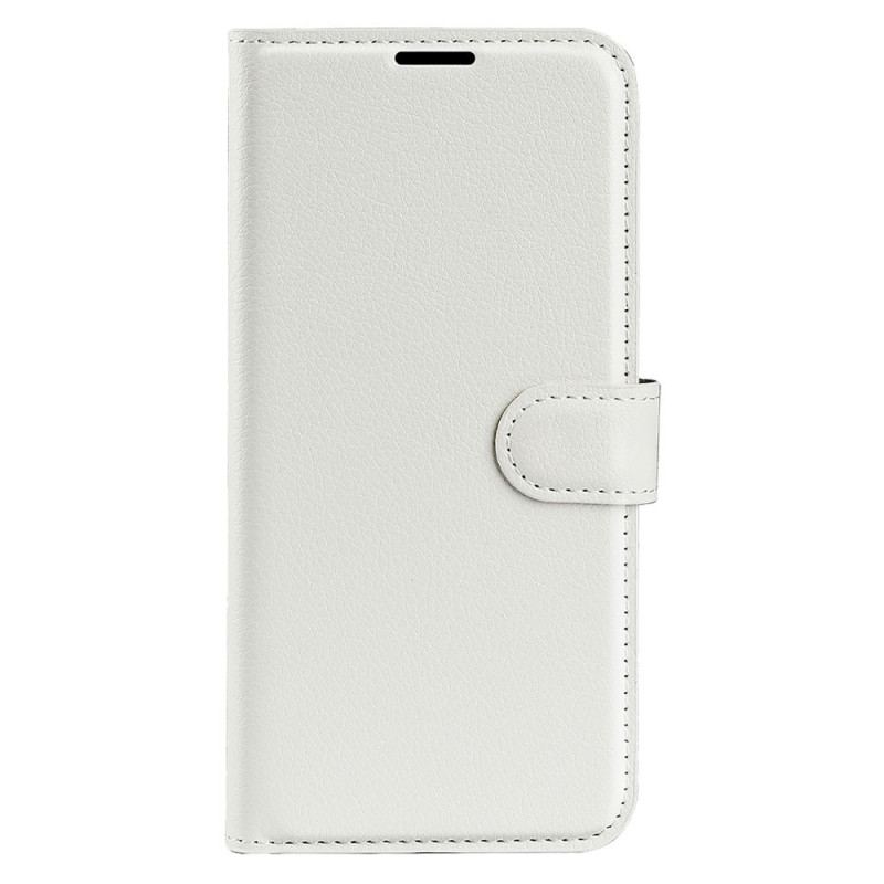 Flip Cover Samsung Galaxy S23 Ultra 5G Klassisk Litchi-lædereffekt