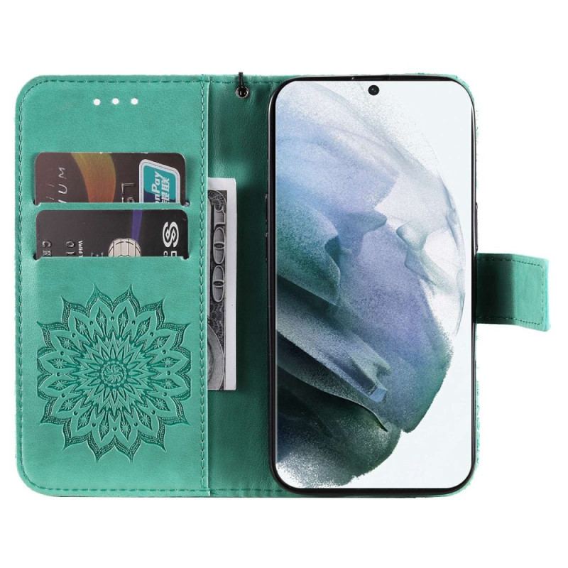 Flip Cover Samsung Galaxy S23 Ultra 5G Mandala Sun Med Snor