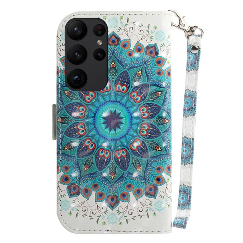 Flip Cover Samsung Galaxy S23 Ultra 5G Med Snor Strappy Mandala