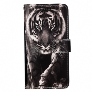 Flip Cover Samsung Galaxy S23 Ultra 5G Med Snor Strappy Night Tiger