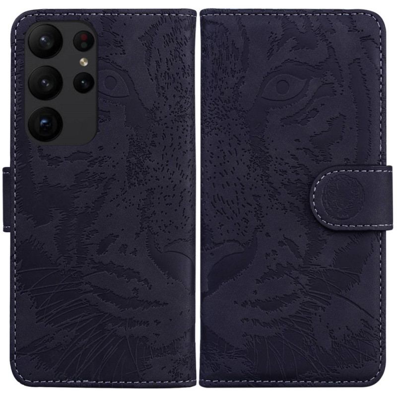 Flip Cover Samsung Galaxy S23 Ultra 5G Tiger Fodaftryk