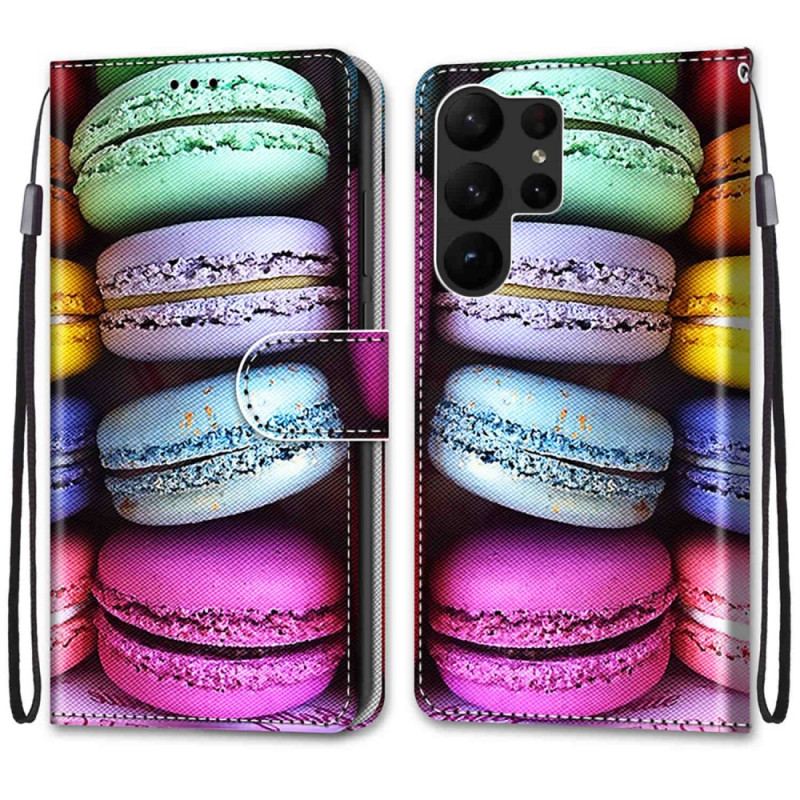 Læder Cover Samsung Galaxy S23 Ultra 5G Macarons