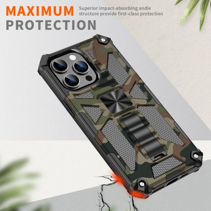 Cover iPhone 14 Pro Max Camouflage Aftagelig Støtte